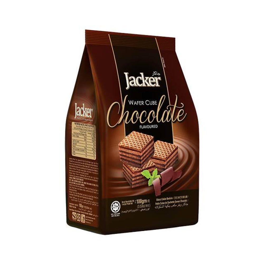 Jacker Wafer Cube Chocolate Flavour 100g